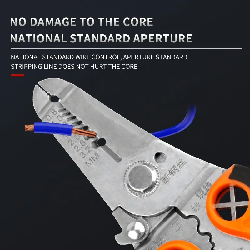 A Hot selling 5 in 1 multipurpose wire stripper pliers cutter combination free sample pliers wire stripper for drill