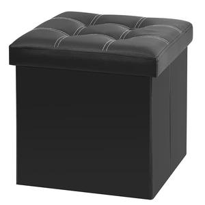 Moderno multifunzionale cubo in pelle pouf sgabello con riporre pieghevole banco organizzatore per camera da letto e Hotel mobili - Product Image 1