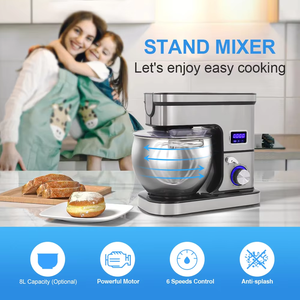 Nuevo Tipo <span class=keywords><strong>de</strong></span> Batidora <span class=keywords><strong>de</strong></span> Pedestal Grande <span class=keywords><strong>de</strong></span> 8L para Cocina, 2000W, Eléctrica Ajustable, con 16 Accesorios para Exteriores - Product Image 3