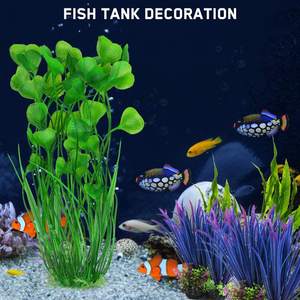 Grama artificial para aquário, grande planta aquática de plástico artificial de 15.75 polegadas para tanque de peixes, decoração de ornamento - Product Image 5