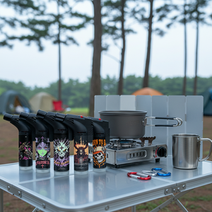 ไฟแช็คพลาสติกแบบเติมได้ ลายใหม่ สไตล์อเมริกัน พร้อมโลโก้สั่งทำ สำหรับใช้กลางแจ้ง ไฟเจ็ทแรงสูง เหมาะสำหรับจุดซิการ์ ขายส่ง - Product Image 6