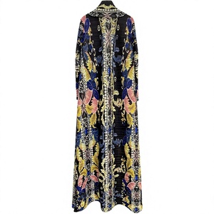 <b>Wholesale</b> Woman Abaya Dubai Open Front Lace Long Sleeve Muslim Kimono Dress Elegant <b>Modest</b> Islamic <b>Clothing</b> Woman Abaya Custom - Product Image 2