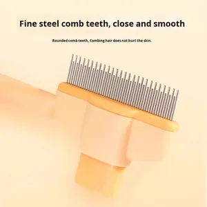 Prezzo di fabbrica a <span class=keywords><strong>pelo</strong></span> <span class=keywords><strong>lungo</strong></span> tipo di perno a denti fini autopulente per cani e gatti toelettatura strumenti per la rimozione dei peli per animali domestici spazzola <span class=keywords><strong>pettine</strong></span> - Product Image 3