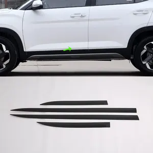 现代IX25克雷塔2019的防抱死制动系统模仿碳纤维铬汽车配件车门侧成型装饰门槛盖