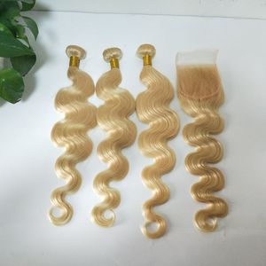 Fasci di Capelli Vergini Brasiliani Biondi Colore 613 di Qualità 12A all'Ingrosso dalla Fabbrica Lanxun - Product Image 2