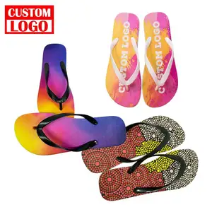 Personalization Heat Transfer Printing Eva Massage Sandals For Men pvc beach walk Shoes Slippers Transparent Platform Flip Flops