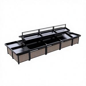 Étagères à fruits et légumes en acier et bois à plusieurs niveaux, très vendues, pour supermarchés - Product Image 2