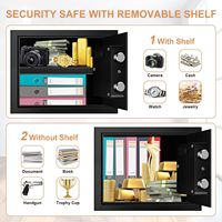 Coffre-fort de luxe pour la maison et le bureau avec deux clés, écran LCD, serrure à code numérique