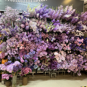 Vendita calda di qualità <span class=keywords><strong>viola</strong></span> <span class=keywords><strong>scuro</strong></span> fiori artificiali di nozze per il soffitto e le disposizioni decorazione - Product Image 2