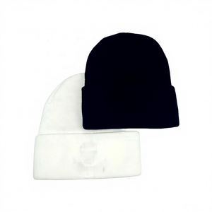 Unisex Skull Embroidery Beanie Hat Punk Style <b>Winter</b> <b>Cap</b> White Black Color 100% Acrylic Casual Wear for Adults - Product Image 1