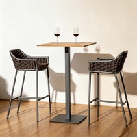 Ensemble de mobilier de restaurant extérieur moderne en aluminium pour terrasse, table à manger, chaises de bar, idéal pour centres commerciaux, jardins, piscines, cafés, maisons et hôtels