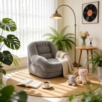 Fauteuil de relaxation en velours côtelé, moderne et minimaliste, en forme de L, confortable, pour chambre à coucher, chaise longue individuelle, pouf, chaise paresseuse, canapé