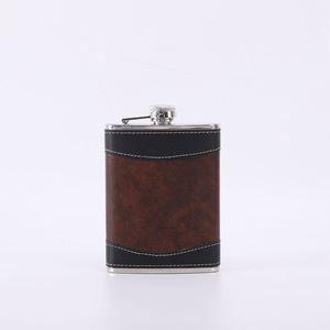 Étui en cuir portable sur mesure pour bouteille de vin 6oz 7oz 8oz, pochette en cuir pour gourde isotherme en acier inoxydable pour voyage en extérieur - Product Image 4