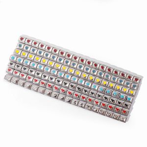 Estilo de moda, gran oferta, abalorios italianos chapados en oro DIY, pulsera de acero inoxidable de una sola pieza, corazón, doble piedra preciosa de melocotón para mujer - Product Image 2