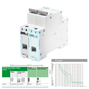 Disjoncteur 4P quatre pôles 63A pour distribution d'énergie triphasée avec neutre dans un tableau électrique - Product Image 4