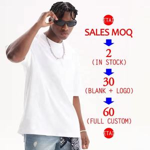 T-shirt 100% coton de haute qualité à épaules tombantes T-shirt Streetwear unisexe avec logo vierge personnalisé et surdimensionné pour hommes - Product Image 4