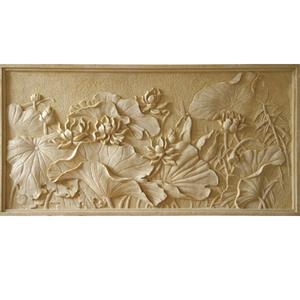 Hoa Đá Sa Thạch Vàng Khắc Đá Điêu Khắc Tường - Product Image 6