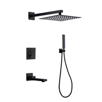 Mitigeur de douche mural en acier inoxydable noir Systèmes de douche encastrés chauds et froids pour salle de bain