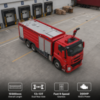 Nouveau camion de pompiers diesel 300 CV 6x4 avec réservoir d'eau de 15 000 L, réservoir de poudre sèche de 1000 kg, pompe à incendie CB10/60, moniteur PS50, châssis ISUZU XDR