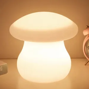 LED Mushroom Table Lamps For Home Decor Cordless Bedside Nightlight Creative Dimmable Led Garden Light