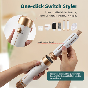 7-en-1 haute vitesse 110000 tr/min Home <span class=keywords><strong>Styler</strong></span> LCD température sèche-cheveux brosse PTC ion négatif 1 étape Air chaud <span class=keywords><strong>Styler</strong></span> usine directe - Product Image 5