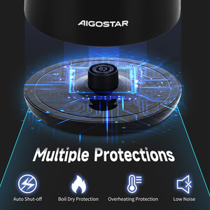 Aigostar bollitore elettrico in acciaio inox nero 1.7 litri-bollire veloce bollitore elettrico 2200W, doppia parete di protezione contro il calore, senza BPA - Product Image 6