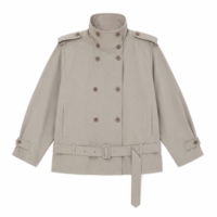 Veste coupe-vent vintage pour femme, col montant, gris lac, coupe ample, fermeture éclair sur le devant, manches évasées, automne, vêtement d'extérieur personnalisé
