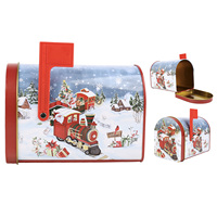 Boîte en fer blanc pour Noël, motif Père Noël, pour bonbons et biscuits, recyclable, imprimée, emballage cadeau de Noël, décoration intérieure