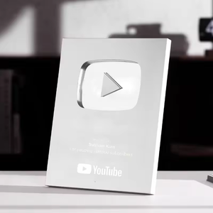 Trofeo de Metal Personalizado, Medalla, Placa, Botón de Reproducción, Regalos de Bienvenida Plateados y Dorados, Premios de <span class=keywords><strong>YouTube</strong></span> al por Mayor - Product Image 4