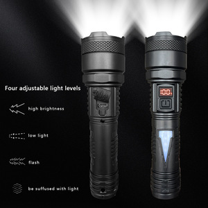 Rechargeable <b>Led</b> <b>Flashlight</b> With Digital Display Outdoor Portable High Brightness Aluminum Alloy Body - Product Image 1