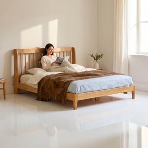 Ensemble de meubles de chambre à coucher nordique moderne et contemporain en <span class=keywords><strong>bois</strong></span> massif, <span class=keywords><strong>lit</strong></span> simple en <span class=keywords><strong>bois</strong></span> avec tiroirs de rangement extensibles, taille King, vente flash - Product Image 3