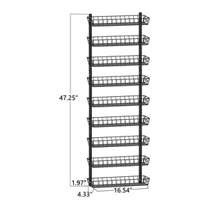 Grande capacità 9 strati in metallo <span class=keywords><strong>da</strong></span> <span class=keywords><strong>parete</strong></span> cucina porta spezie Rack portaoggetti per ampolla - Product Image 3