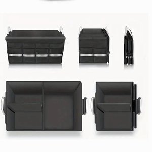 Portable <b>Collapsible</b> 3-Compartment Car Trunk <b>Storage</b> Organizer Detachable Dividers Oxford Fabric Fold Flat Design for Auto Trunk - Product Image 2