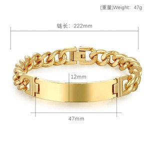 <span class=keywords><strong>Pulsera</strong></span> Curva de Acero Inoxidable con Logotipo Personalizado, <span class=keywords><strong>Pulsera</strong></span> de Cadena Grabada Personalizada, <span class=keywords><strong>Pulsera</strong></span> de Moda con Eslabones de Cadena para Parejas - Product Image 4