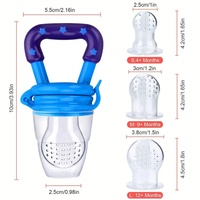 Vente en Gros : Sucette Distributrice de Fruits en Silicone pour Bébé avec 3 Sacs en Filet, Cuillère Distributrice d'Aliments pour Nouveau-né, Cuillère Pression Distributrice de Nourriture pour Bébé