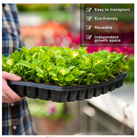 Plateau de semis pour la propagation, kit de démarrage de semis, plateau de pépinière rectangulaire réutilisable en PET pour le jardinage et la plantation
