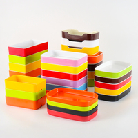 Assiette rectangulaire empilable en mélamine de qualité alimentaire, plateau de service incassable pour shabu-shabu, hot pot et barbecue pour restaurant