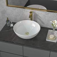 Lavabo ovale encastrable moderne avec finition peinte, idéal pour les salles de bain d'hôtel, facile à nettoyer et avec une garantie de 5 ans
