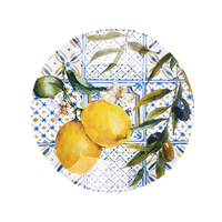 Assiettes en mélamine avec motif citron intégral, vaisselle durable pour restaurant, maison, cuisine