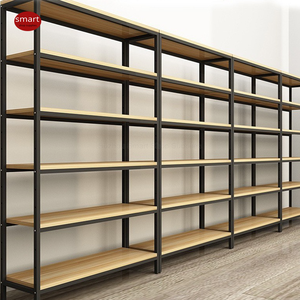 Estante Modular Industrial <span class=keywords><strong>de</strong></span> <span class=keywords><strong>Madera</strong></span> y Metal <span class=keywords><strong>de</strong></span> 5 Niveles, Estructura <span class=keywords><strong>de</strong></span> Acero Resistente, Estantería para Comercio Minorista, Estante para Mercancía <span class=keywords><strong>de</strong></span> Boutique - Product Image 1