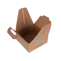 Scatola per prodotti da forno in carta kraft personalizzata con manico integrato, scatola per asporto usa e getta.