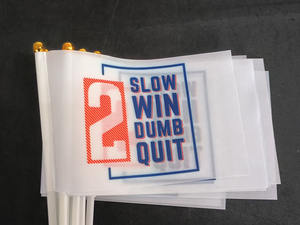 Персонализированный дизайн логотипа маленький мини-флаг на заказ ручной развевающийся флаг с пластиковым шестом - Product Image 2