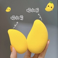 Großhandel Weicher Niedlicher Waschbarer Make-up-Schwamm in Mangoform mit PV-Box für Foundation-Verblendung