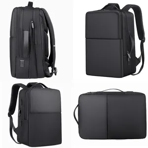 방수 노트북 다시 가방 배낭 15 인치 블랙 어깨 여행 비즈니스 대용량 내구성 도난 방지 가방 usb 가방 팩