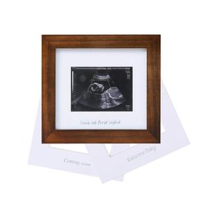 Nouvelle conception : Cadre <span class=keywords><strong>en</strong></span> bois pour photos d'échographie de bébé, avec inserts interchangeables, boîte à souvenirs de grossesse - Product Image 5