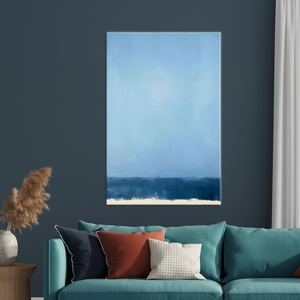 Minimalist Blue Ocean <b>Canvas</b> <b>Print</b>: <b>Abstract</b> Seascape Wall Art,WRAPPED <b>CANVAS</b> - Product Image 3