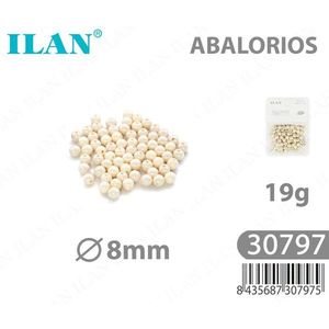 Perline Acriliche Beige Ilan da 8mm, 19g per Creazione di Gioielli - Product Image 1