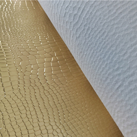 Cuir PVC à motif crocodile brillant, épais, texturé or, gaufré, résistant à l'abrasion, cuir synthétique PVC