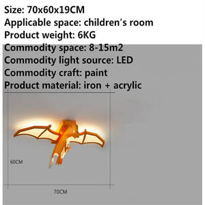Lampe créative à LED avec télécommande et gradation pour chambre d'enfant, jardin d'enfants, <span class=keywords><strong>plafonnier</strong></span> de <span class=keywords><strong>dinosaure</strong></span> de dessin animé pour enfants - Product Image 6