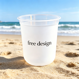 Gobelet en plastique givré jetable écologique personnalisé avec logo, vente en gros d'usine, 500ml 600ml, en PP, pour animaux de compagnie - Product Image 1